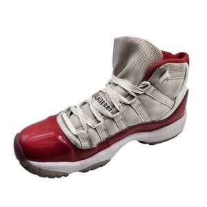 Jordan Air Jordan 11 Retro Kids 4.5Y White Cherry Red Basketball 378038-116